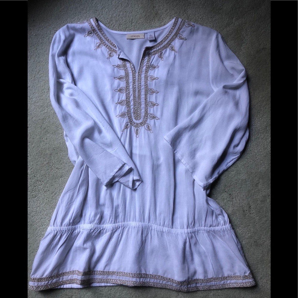 Chico’s Tunic with Gold Metallic Trim